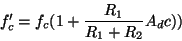 \begin{displaymath}f_c'=f_c(1+\frac{R_1}{R_1+R_2}A_dc))
\end{displaymath}