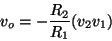 \begin{displaymath}v_o=-\frac{R_2}{R_1}(v_2ーv_1)
\end{displaymath}